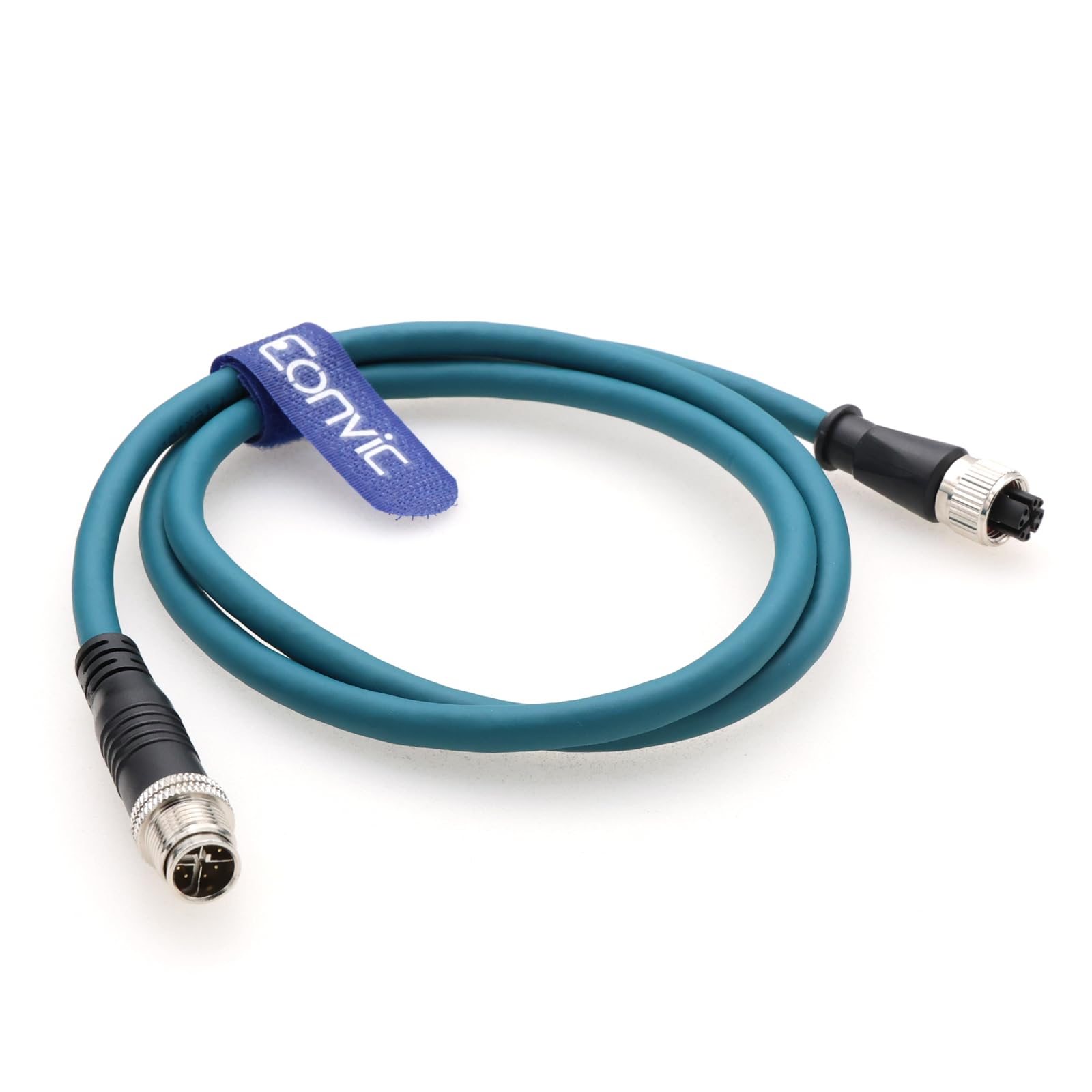 Cable Ethernet Eonvic M12 de 8 Posiciones, Macho a Hembra, X-Code Cat7e, Altamente Flexible, apantallado, Impermeable, para Redes Gigabit Ethernet industriales y cámaras industriales Cognex (15 m)