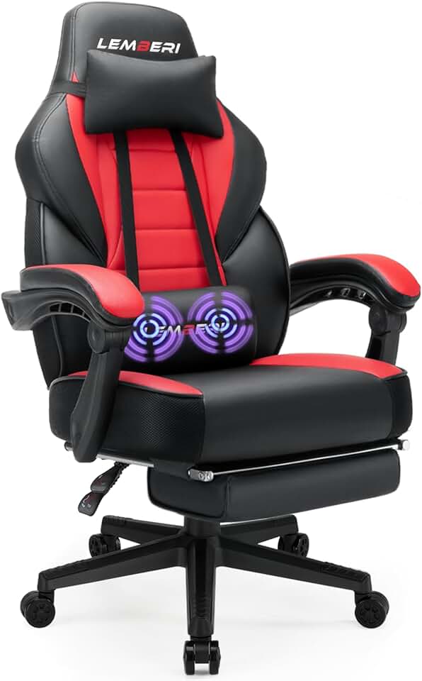 LEMBERI Gaming Chair for Adults, Big and Tall 400lb Capacity, Video Game Chairs with Footrest, Racing Style Computer Gamer Chair with Headrest and Lumbar Support The Forest Stewardship Council