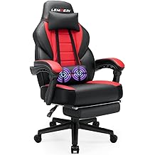 LEMBERI Gaming Chair for Adults, Big and Tall 400lb Capacity, Video Game Chairs with Footrest, Racing Style Computer Gamer Chair with Headrest and Lumbar Support