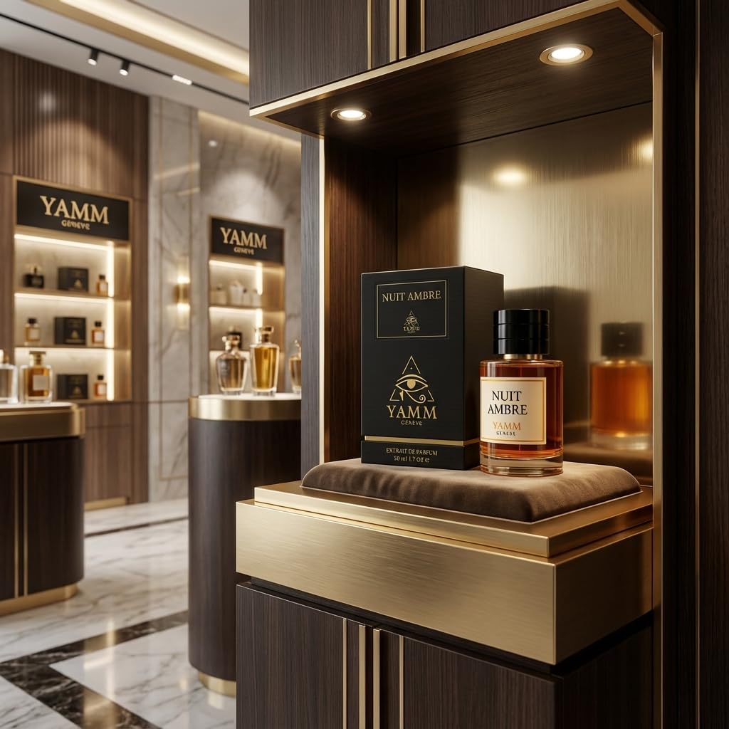Nuit Ambre | Extrait de Parfum 50 ml | Parfum Mixte Homme & Femme | Bergamote, Rose de Damas & Ambre gris | Notes Ambrées, Florales & Boisées | Luxe & Longue Tenue