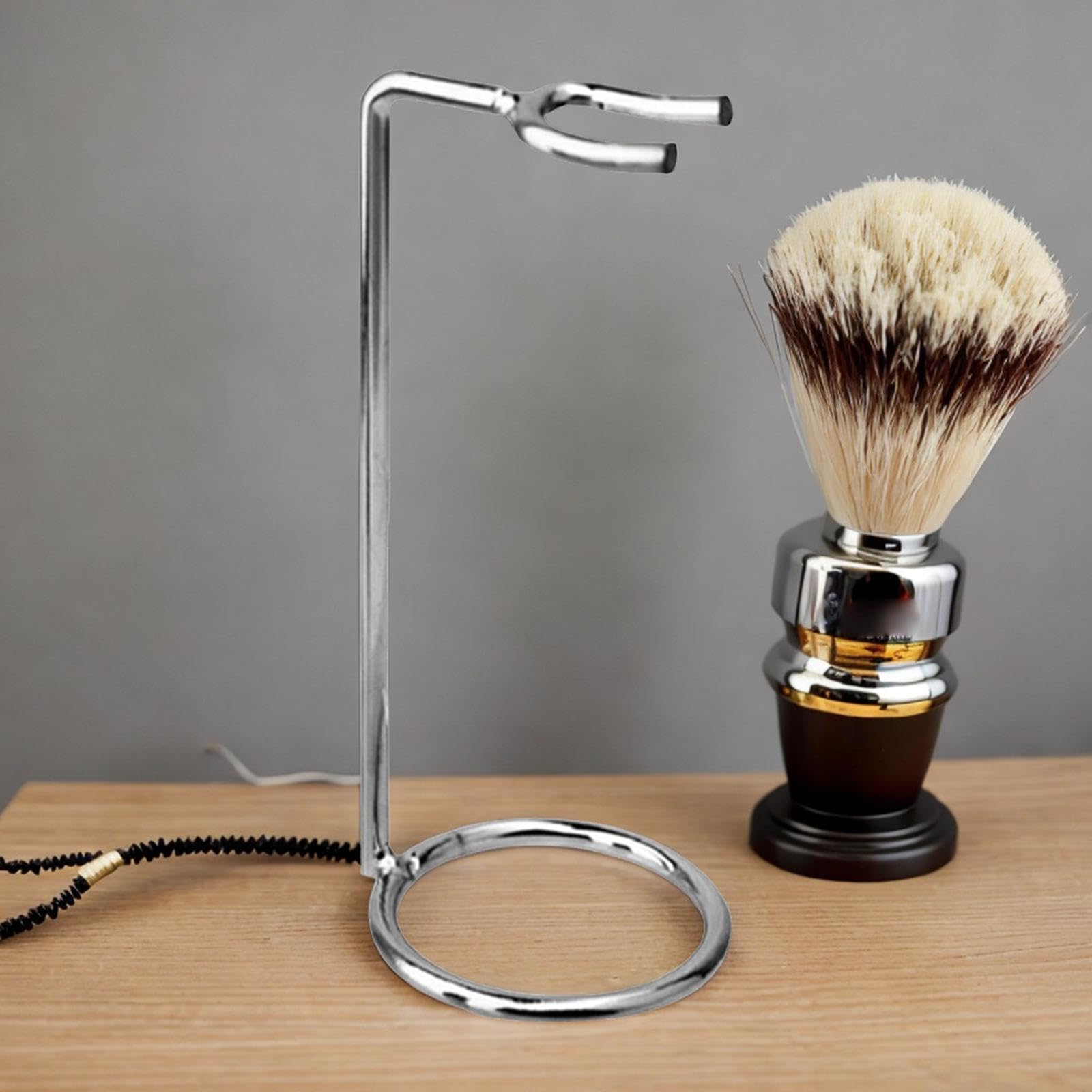 Ysyqkn Razor Stand for Shaving Brush with Weighted Base for Men, Silver