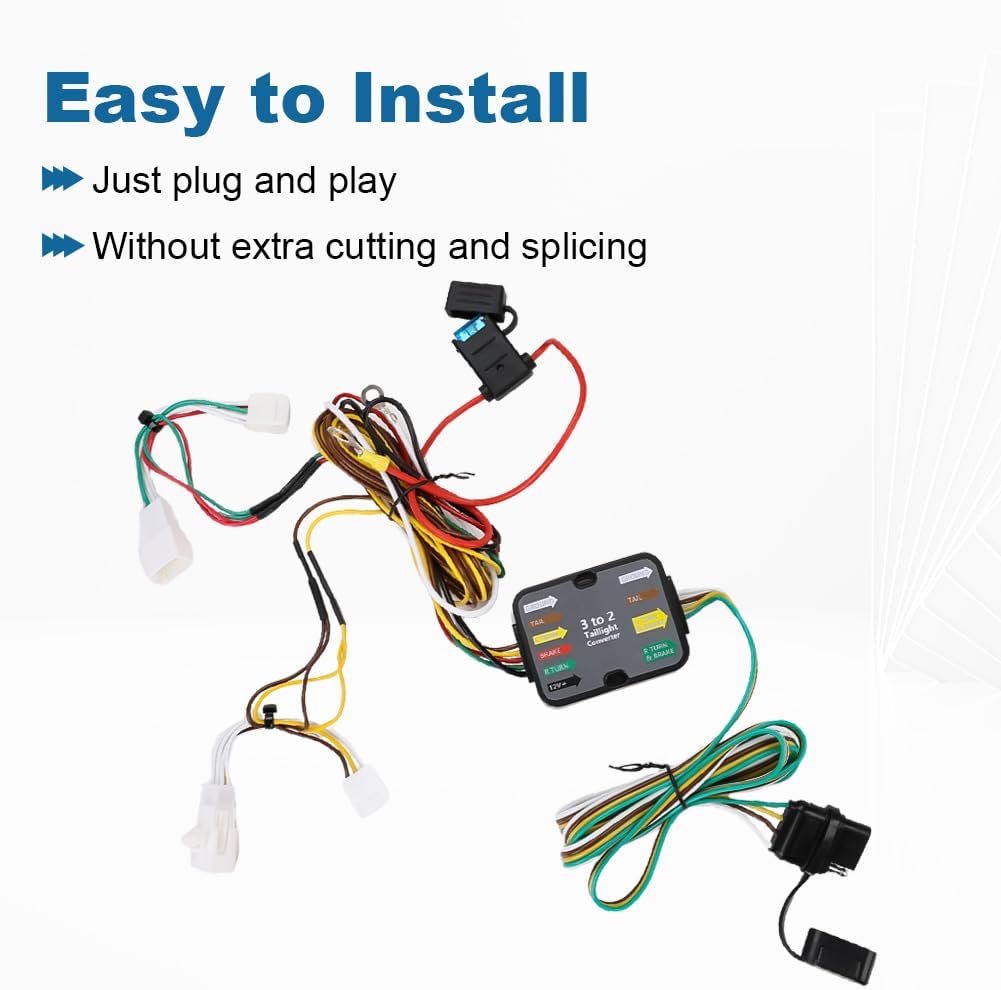 WATERWICH 4-Pin Trailer Wiring Harness Compatible with Toyota Prius 2004-2015 Replacement for 56147 Trailer Hitch Wiring Harness for Trailer Lights Connect