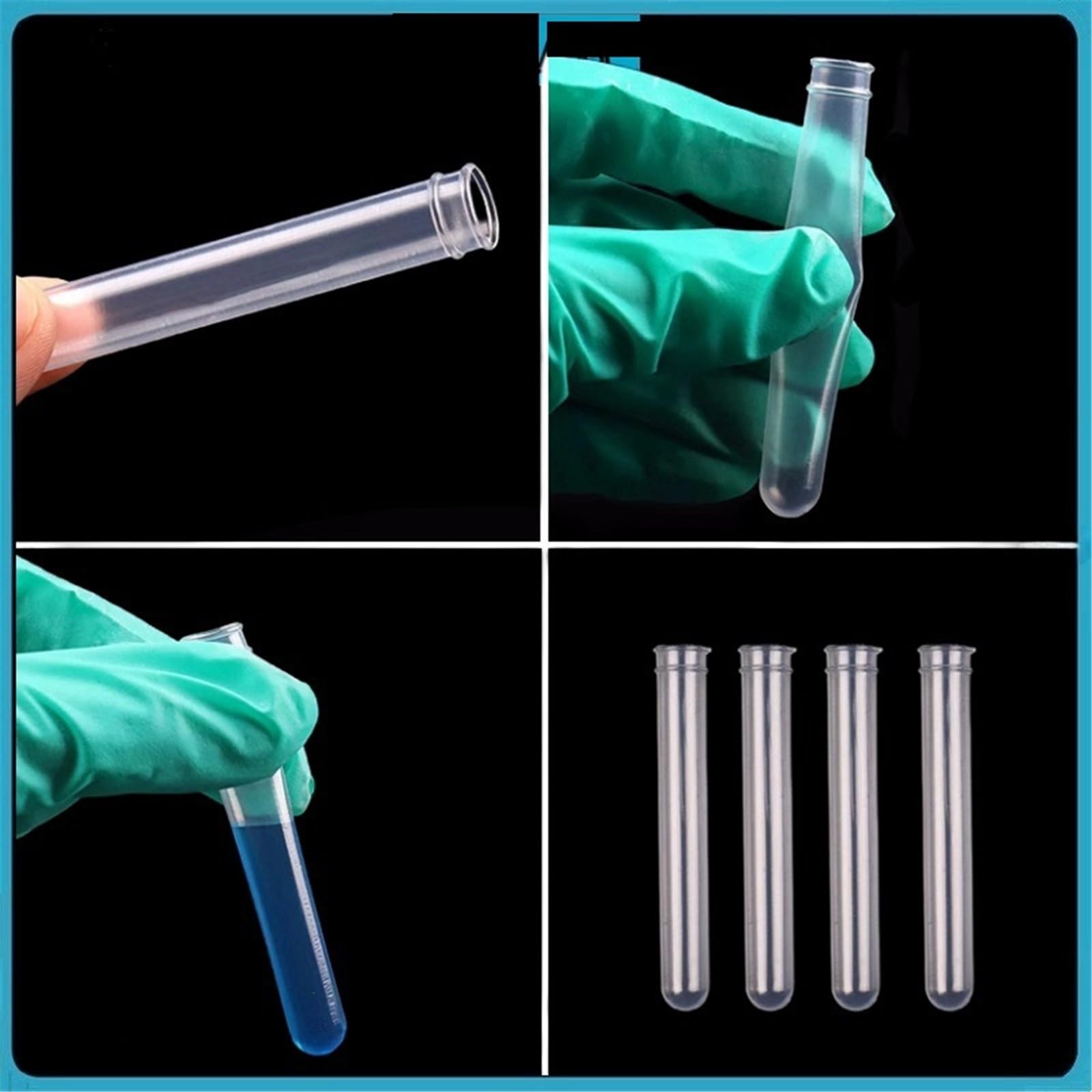 Polyethylen-Reagenzglas 10 mm × 75, Einweg-Reagenzglas aus Kunststoff, durchscheinend, flexibel, 500 Stück/Packung