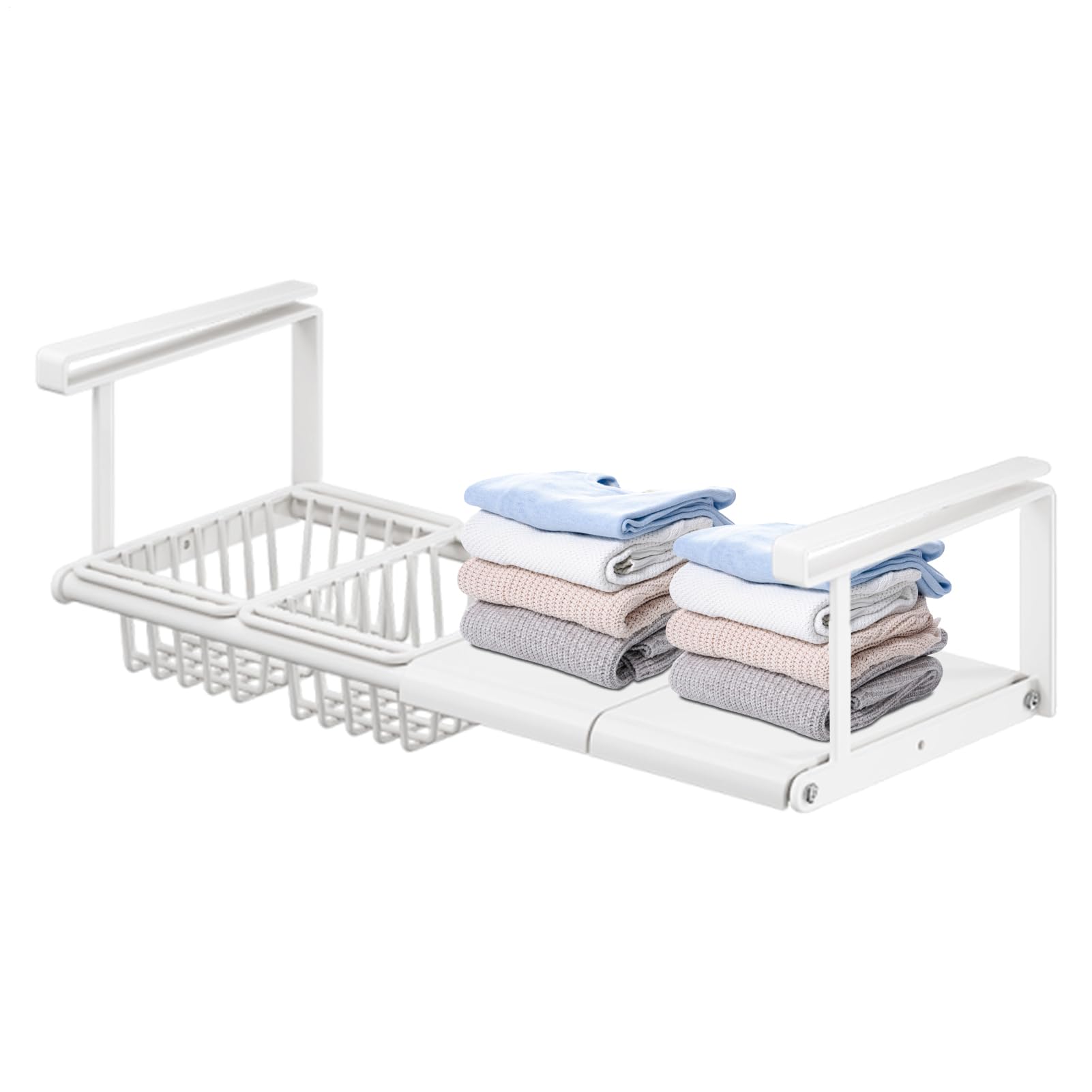 Cesta para Debajo del Armario, Soporte retráctil para Debajo del Escritorio, para Armario, despensa, lavandería, Estudio, Cocina, Dormitorio