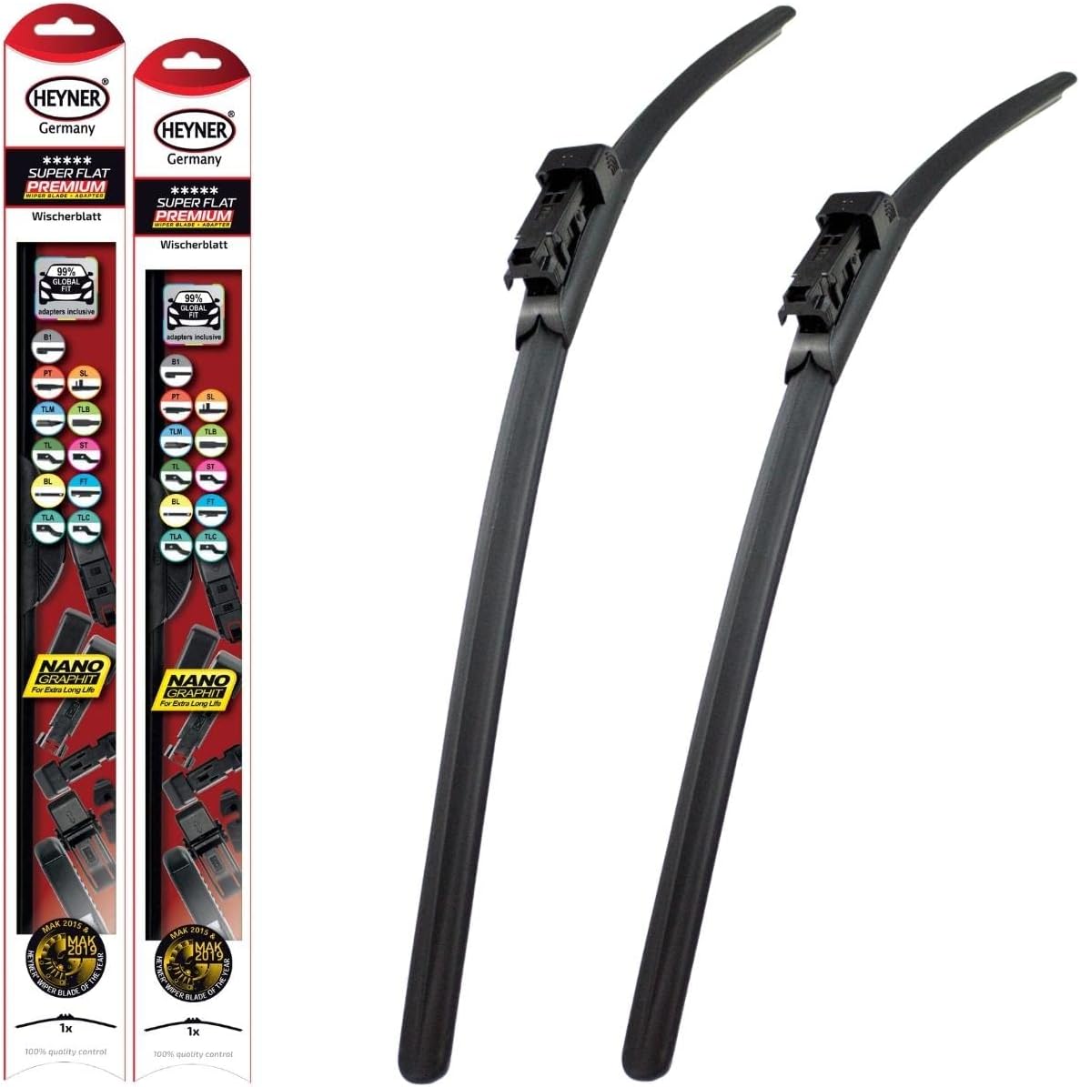 Fits BMW 3 Series Coupe E92 2009-2013 Heyner Germany Aero Flat Windscreen Wiper Blades Replacement Front Set 24"16" HSF2416PT