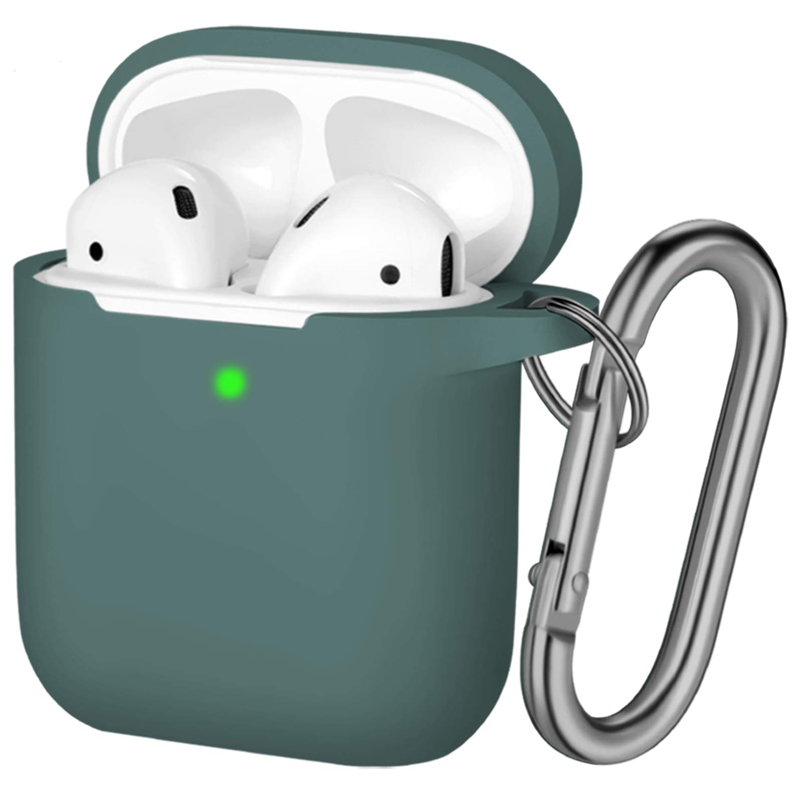 Hamile AirPods 1/2 case in pine green with front LED visible | Mubboo