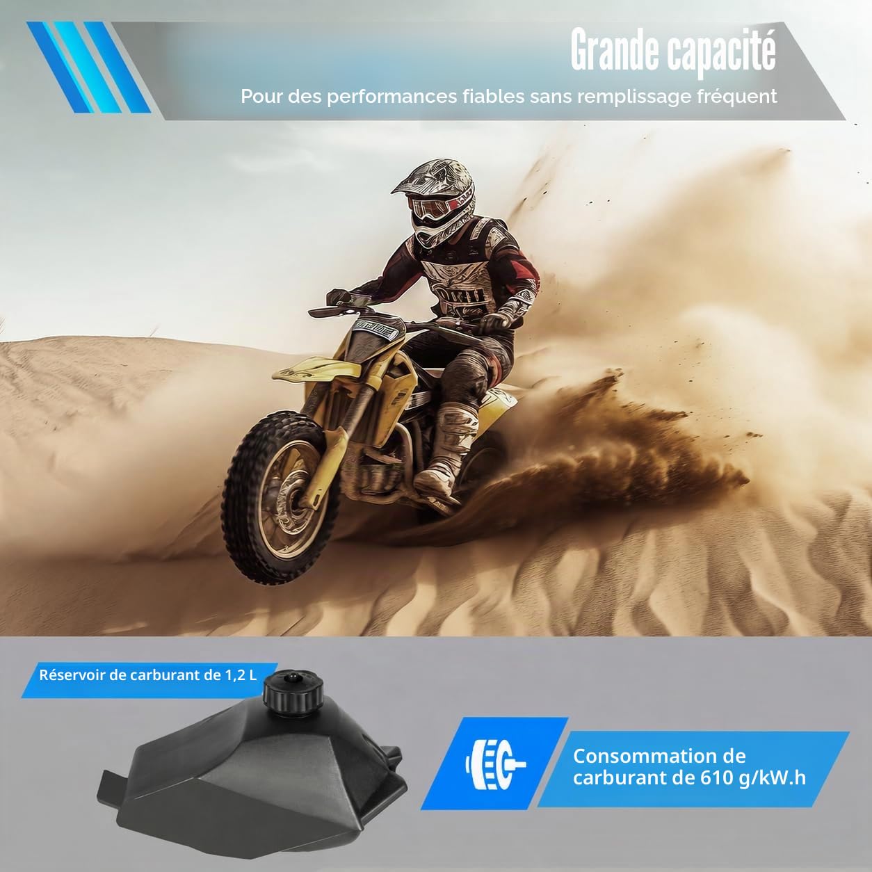 Moteur Pocket Bike 49cc avec carburateur - Moteur Quad 50cc 2 Temps, Mini moteur Cross ATV Dirt Bike - Démarrage par Câble - Cylindre Unique