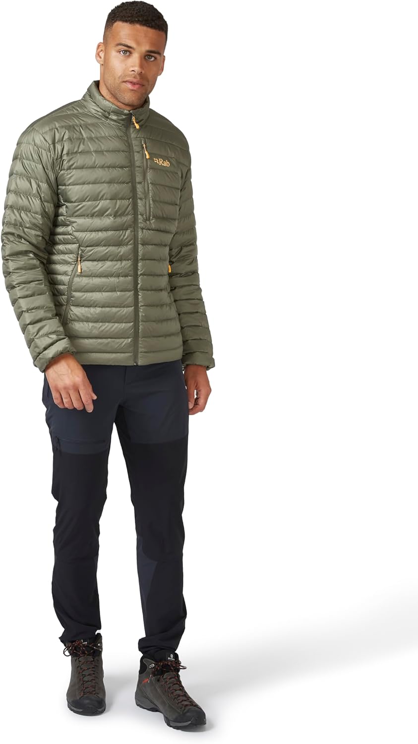 Rab Men's Microlight Jacket - 700-Fill Down Hooded Puffer Coat for Hiking, Climbing, & Skiing
