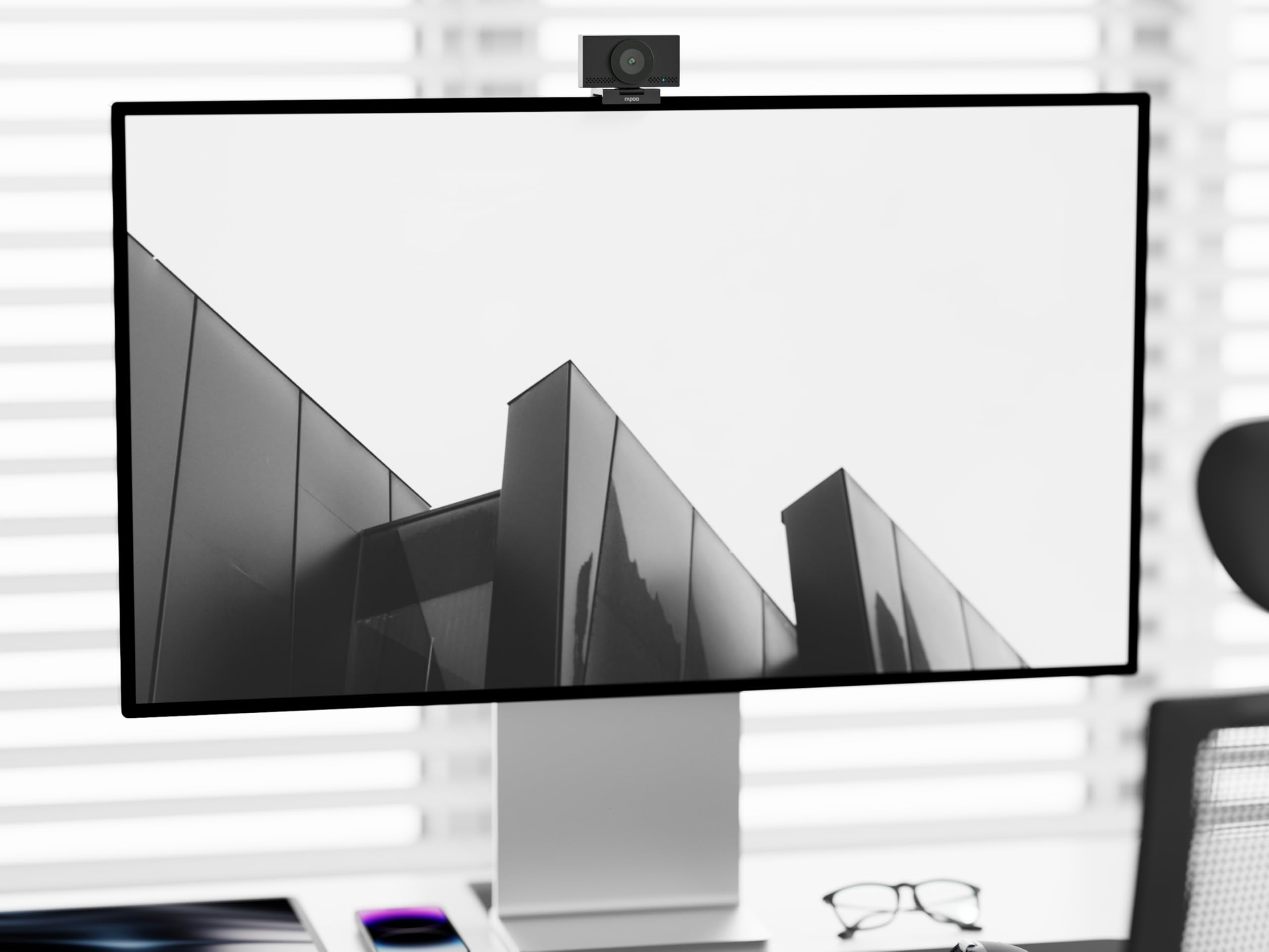 Rapoo XW4KAF USB Webcam 4K mit Mikrofon, UHD 3024p, 75° Sichtfeld,Autofokus | Doppelmikrofon mit Rauschunterdrückung, Abdeckung, ideal für Meetings, Streaming, Microsoft Teams, Google Meet, Zoom, PC, Mac