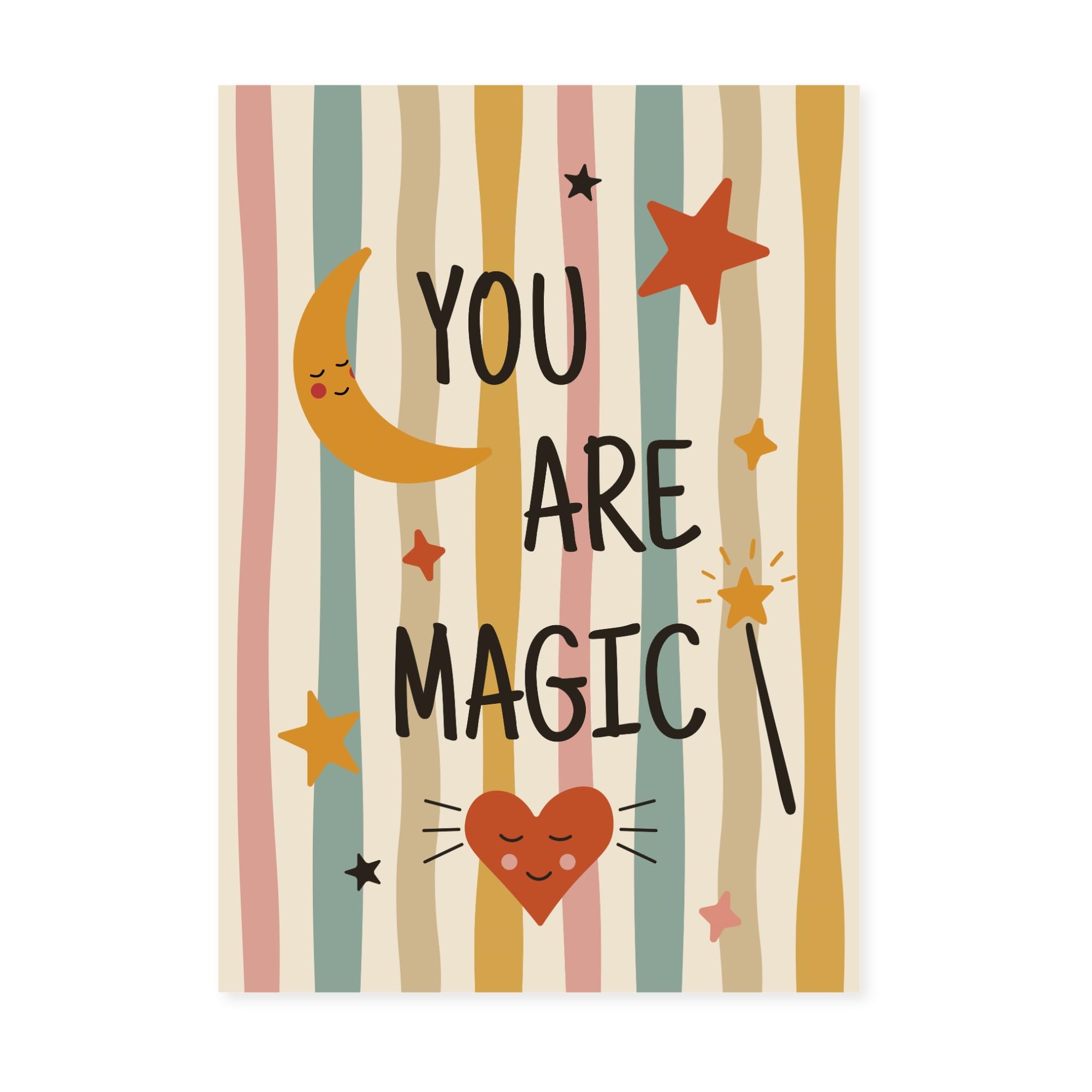 BlissPrintStudios You Are Magic Nursery Print - Boho Rainbow Wall Art