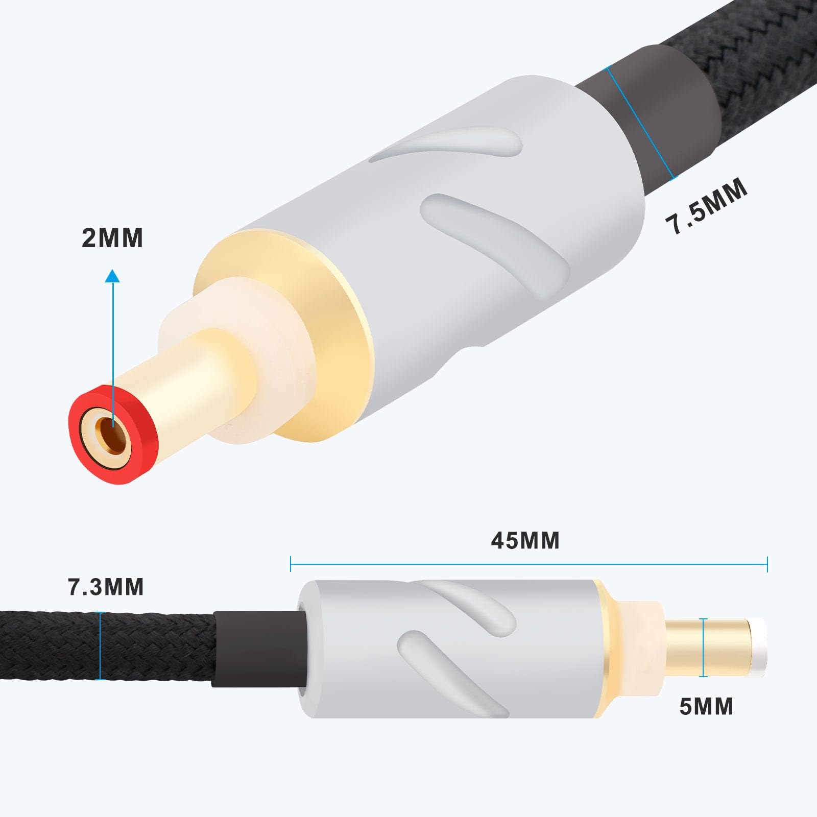 Monosaudio Cavo DC da 2,1 mm a 2,5 mm spina cavo di ricarica (2 m)