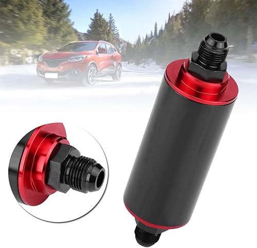 Miniatura 5 de AUCELI Filtro de combustible de gas en línea de 50 mm, filtro de aire con adaptador 6AN 8AN 10AN, accesorios de filtro de combustiblegasgasolina de