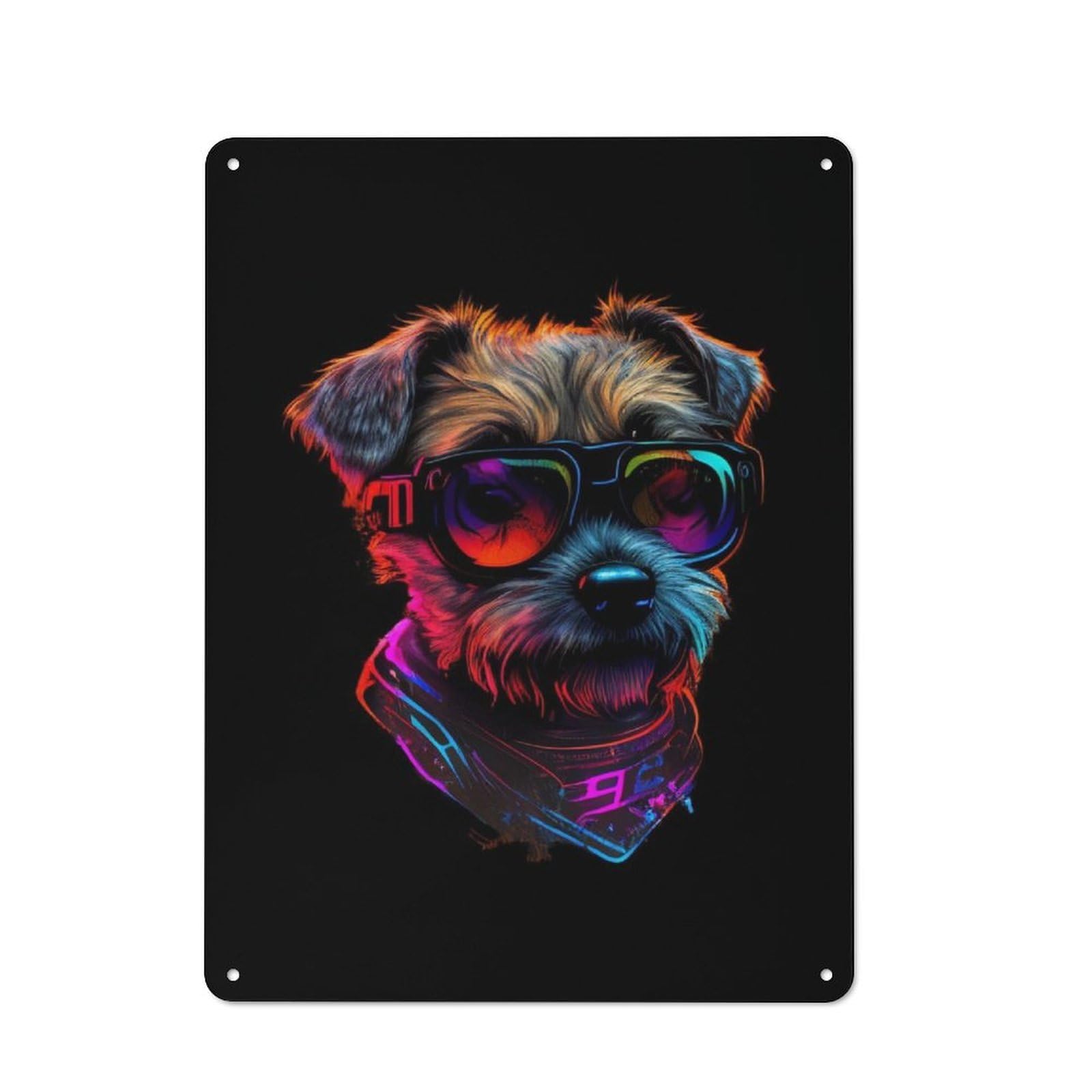 Junmoney Border Terrier Vintage Tin Sign 40X30cm With For Home Bar Wall, Suited To Home Bar Decor Fans, For Retro Home Interiors