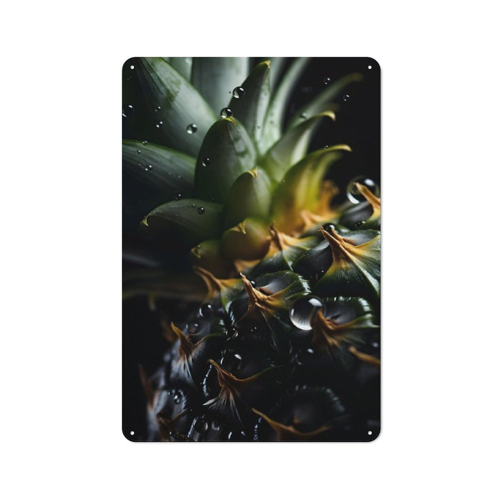 Junmoney Pineapple Rustic Tin Sign 30X20cm For Living Room Or Hallway, A Metal Wall Feature For Living Rooms And Hallways