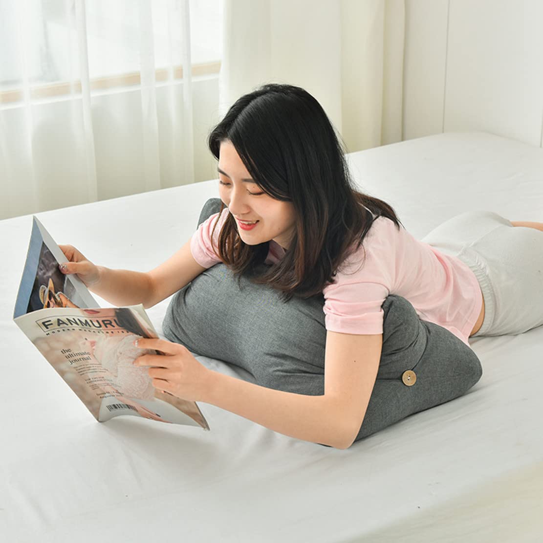 Amazon｜クッション 読書 クッション ベッド うつ伏せ 腰枕 低