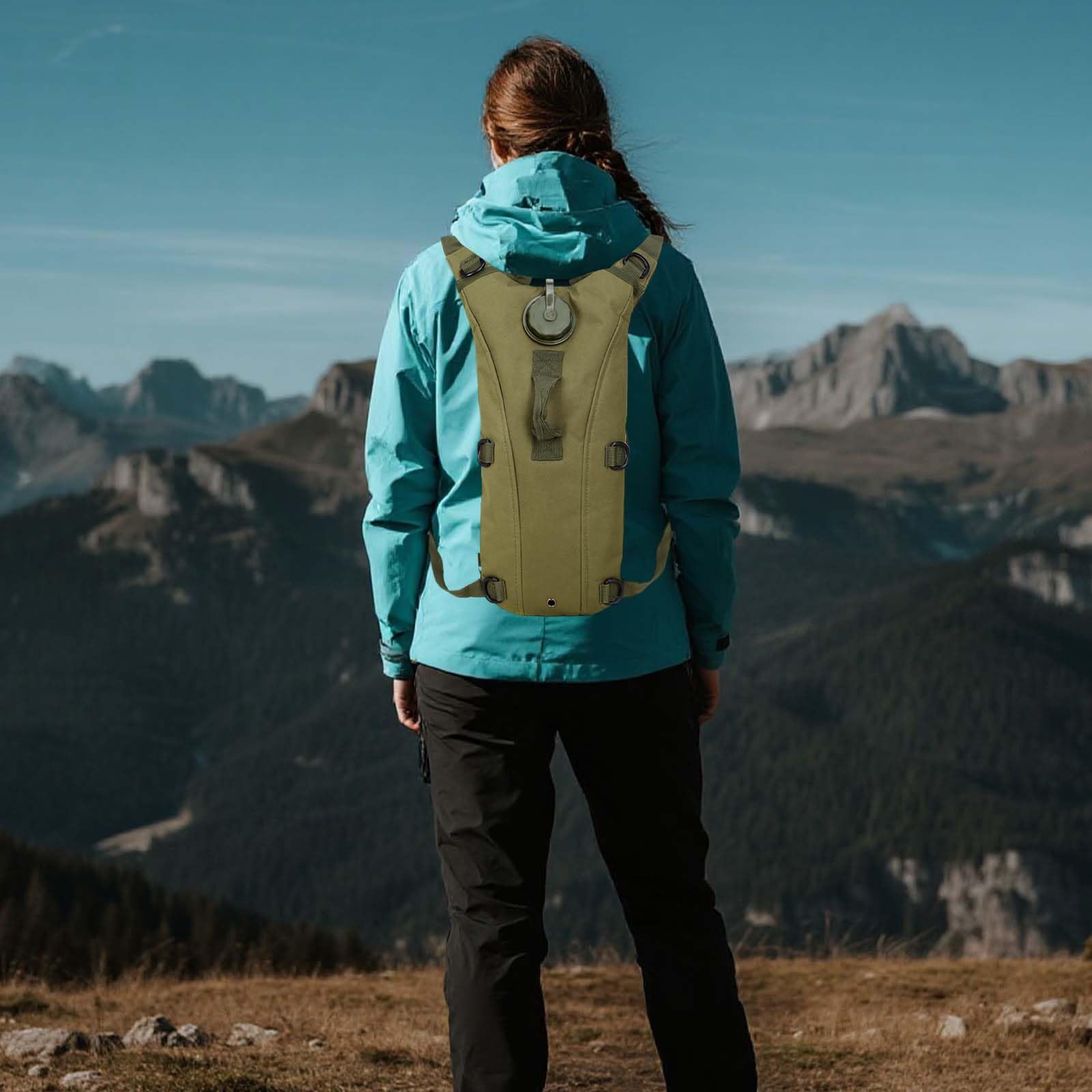 Versatile Hydration Backpack 3L- Lightweight & Durable Water Bladder Bag for Running Hiking, Cycling, Army Green - Image 7