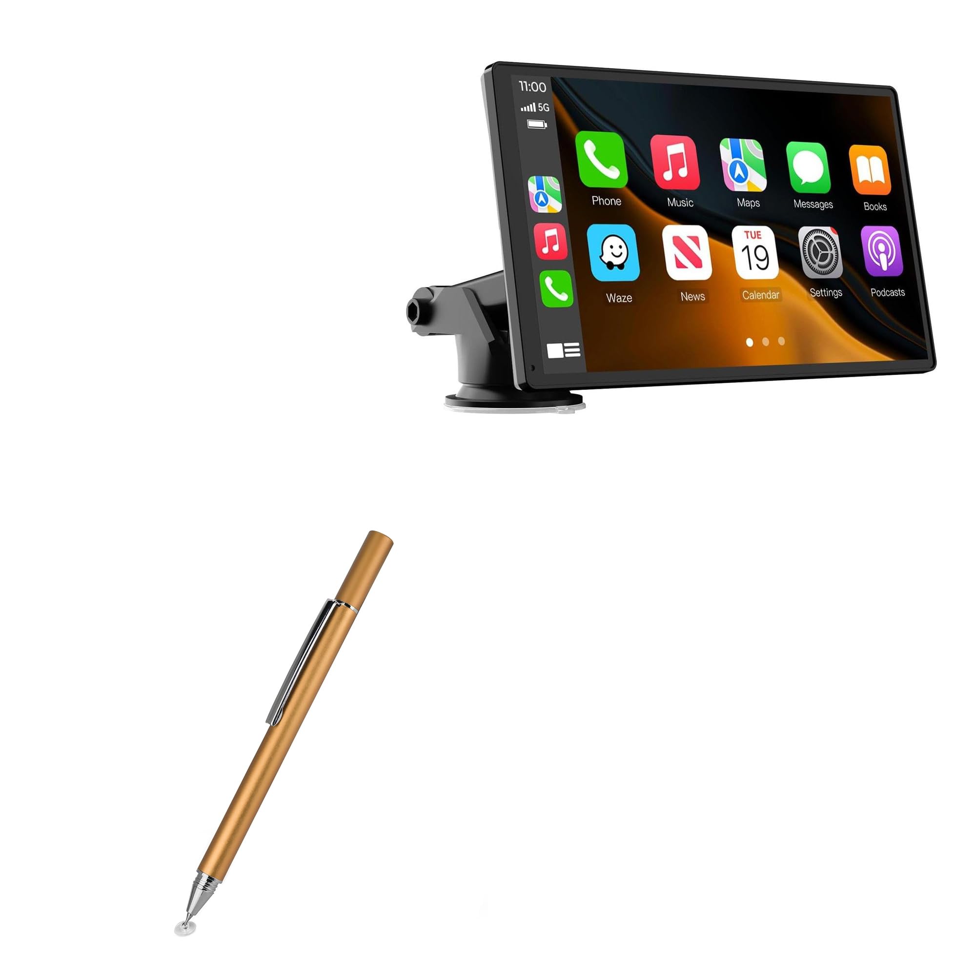 BoxWave Stylus Pen Compatible with Laviay Wireless Carplay Touchscreen (9 in) - FineTouch Capacitive Stylus, Super Precise Stylus Pen - Champagne Gold