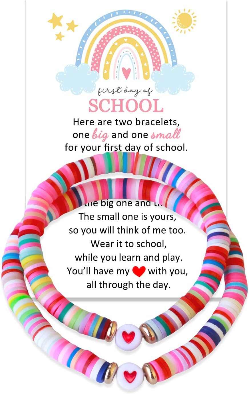 First Day of Kindergarten/School Bracelet Gift, Back to School Bracelet Mommy and Me