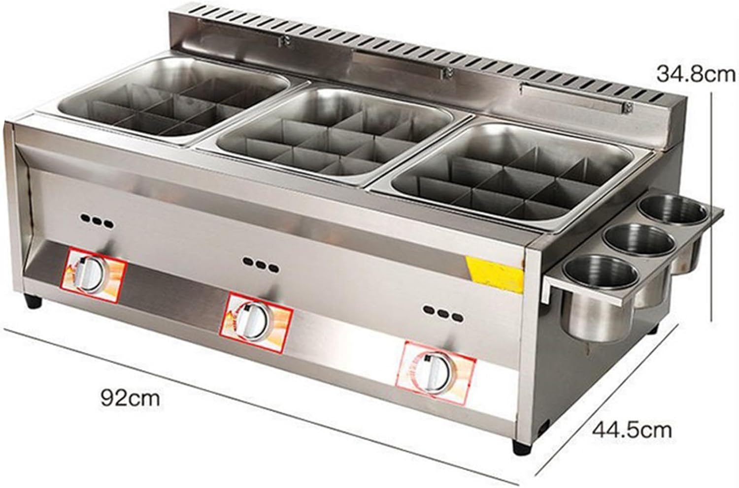 Temperature Control Oden Cooking Machine Commercial Stainless Steel Compartment Oden Cooker Pot with Stainless Steel Seasoning Tank Gas Heating is Available