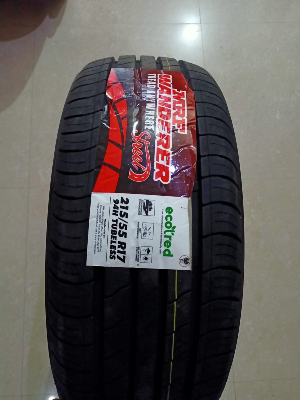 MRF 215/55R17 94H WANDERER STREET TUBE LESS CAR TYRE : Amazon.in