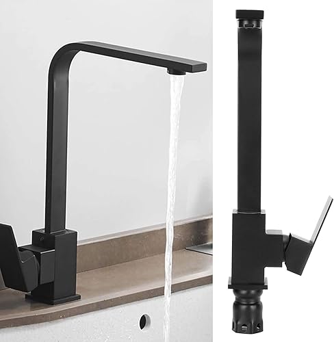 Miniatura 4 de Garosa Grifo de agua para fregadero de arco alto, grifo de barra moderna de 360 grados, giratorio para baño, grifo de lavabo de una sola manija,