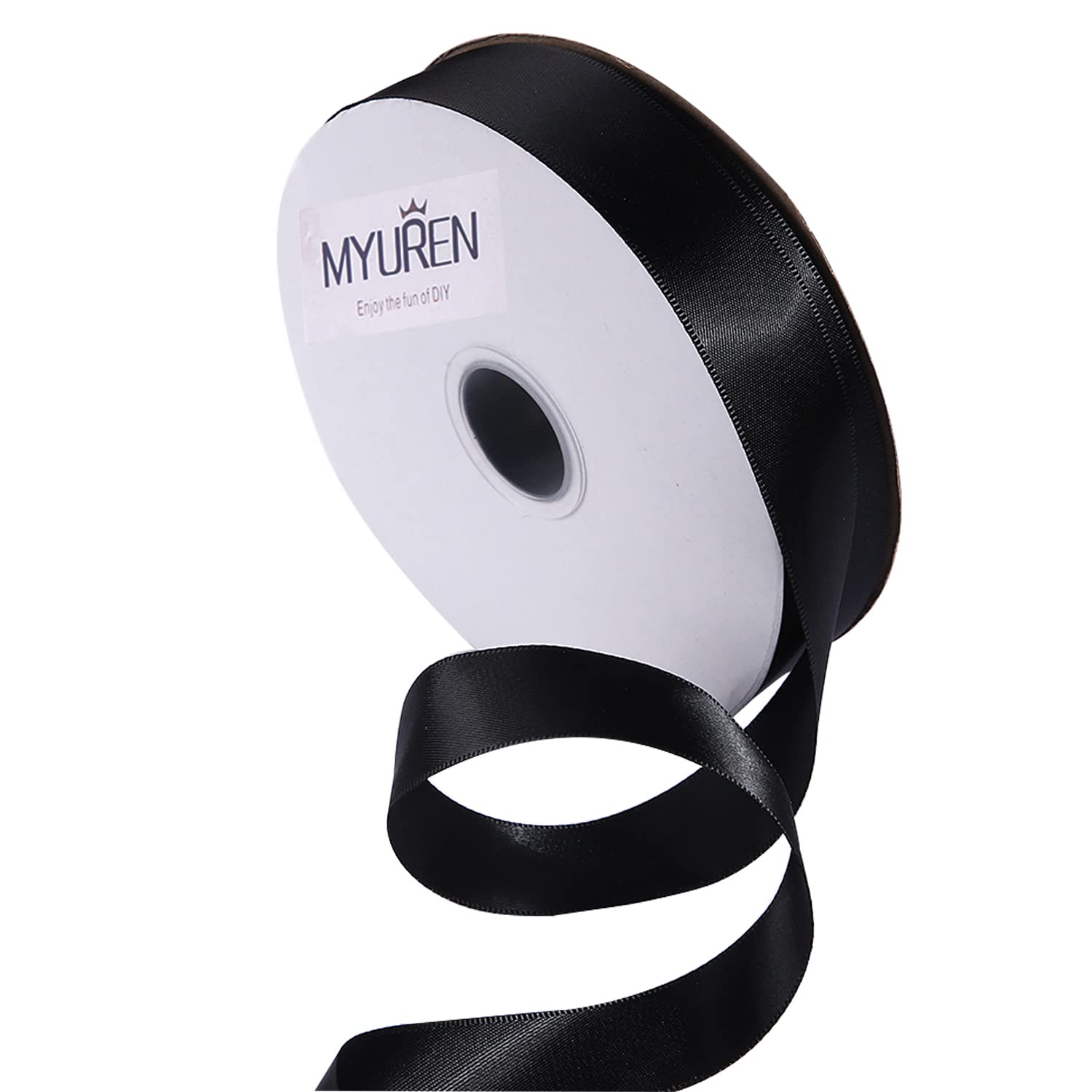 Snapklik.com : 1 Inch Black Satin Ribbon Double Face Solid Satin Ribbon ...
