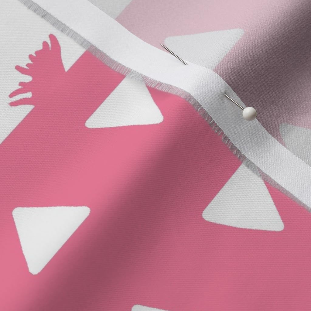 Spoonflower Fabric - Moose Wholecloth Quilt Top Pink Navy Girl Woodland Elk Arrows Printed on Organic Cotton Sateen Fabric by The Yard - Sewing Quilting Apparel Home Decor