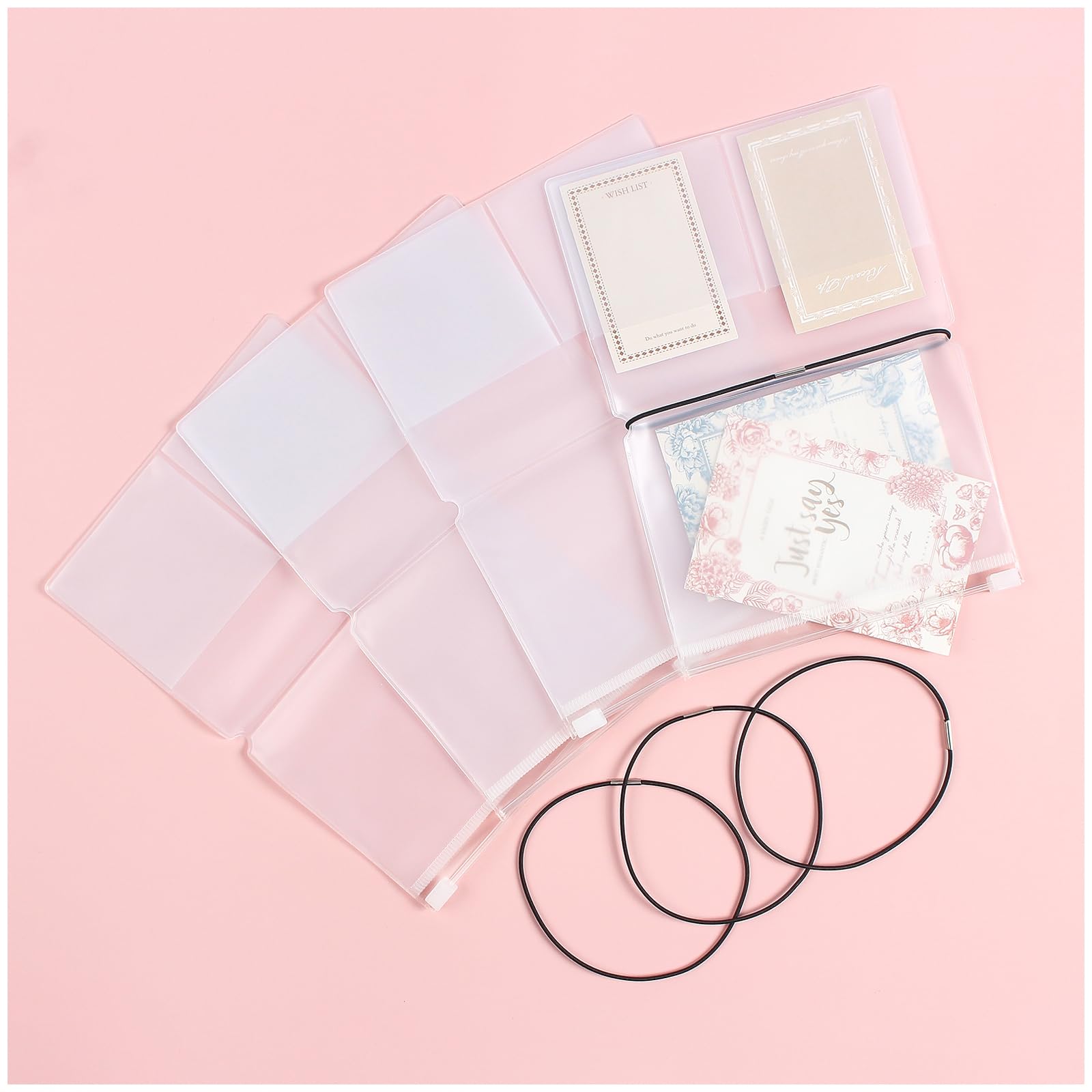 Zipper Pocket Refill Pack Plastic Clear Inserts Pouch with Elastic Bands for Travelers Notebook TN Accessories (Clear Passport Size)-image-42