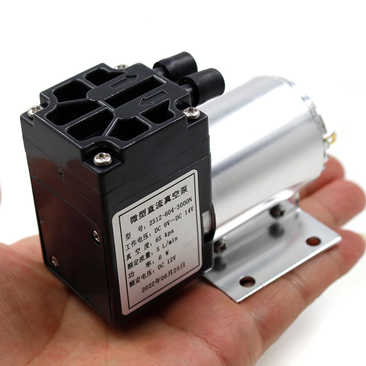 Elektrische Vakuumpumpe 12 V mit 5 L/min, 65 Kpa