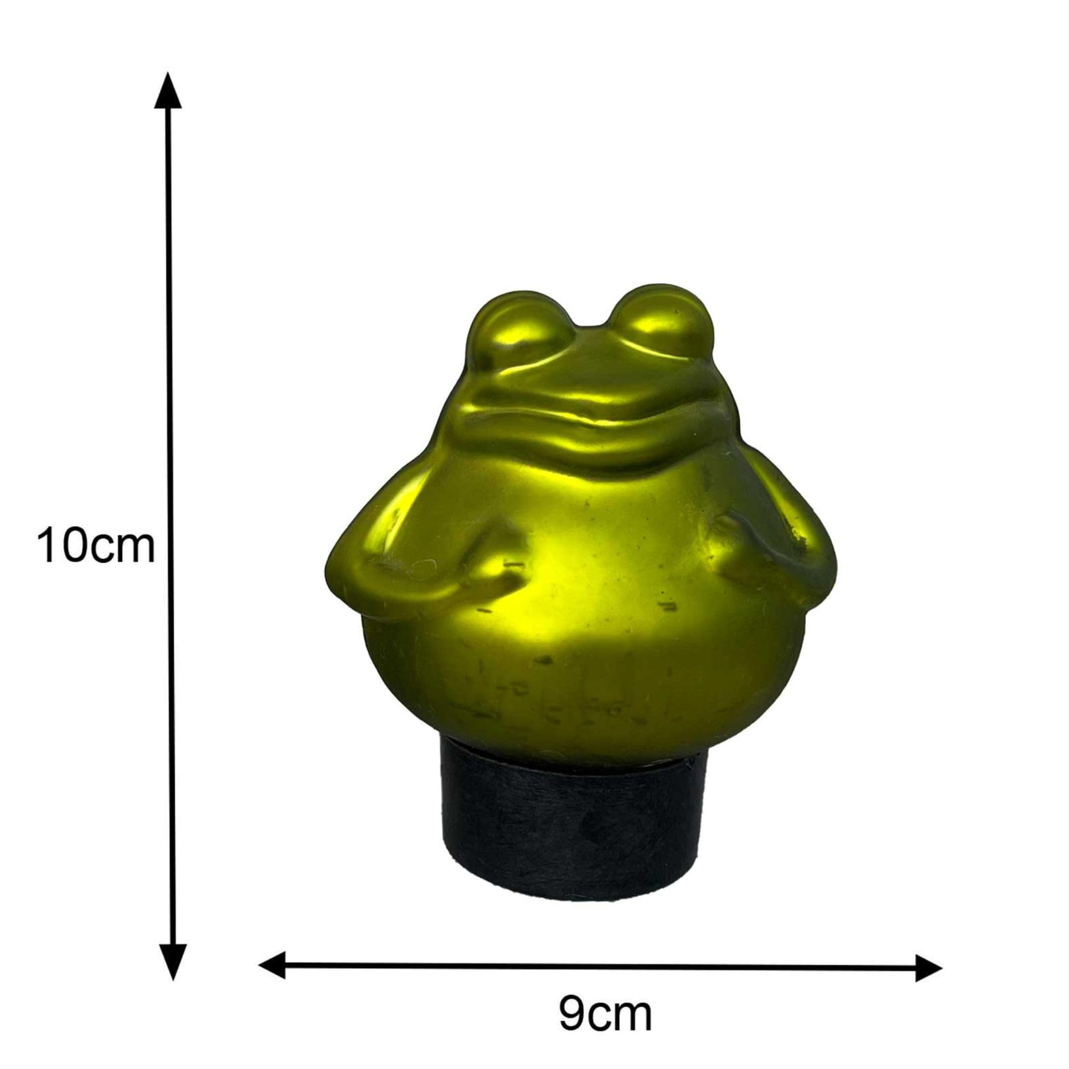 Teich-Set Schwimmfrösche 2 x Frosch grün mit Silber Kugeln Deko für Miniteiche
