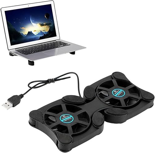 Miniatura 5 de Base de refrigeración para laptop, plegable, almohadilla de refrigeración ergonómica ventilada con ventiladores, se adapta a la base de enfriamiento