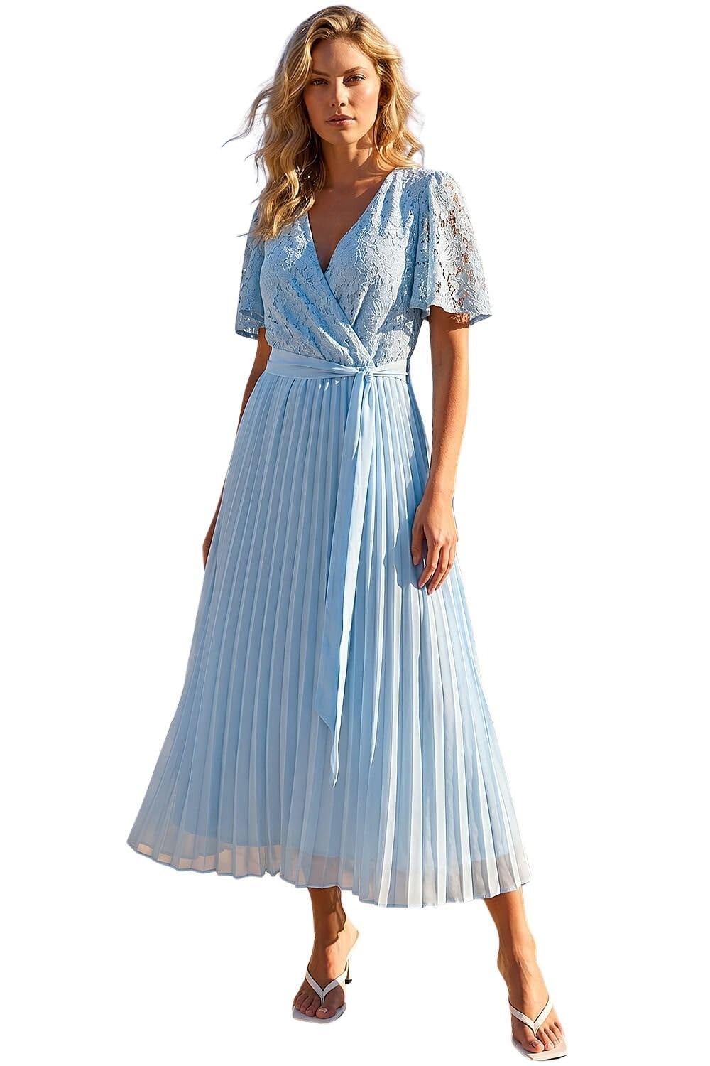 Roman - Women's - Midi Dress - Size 12 - Blue