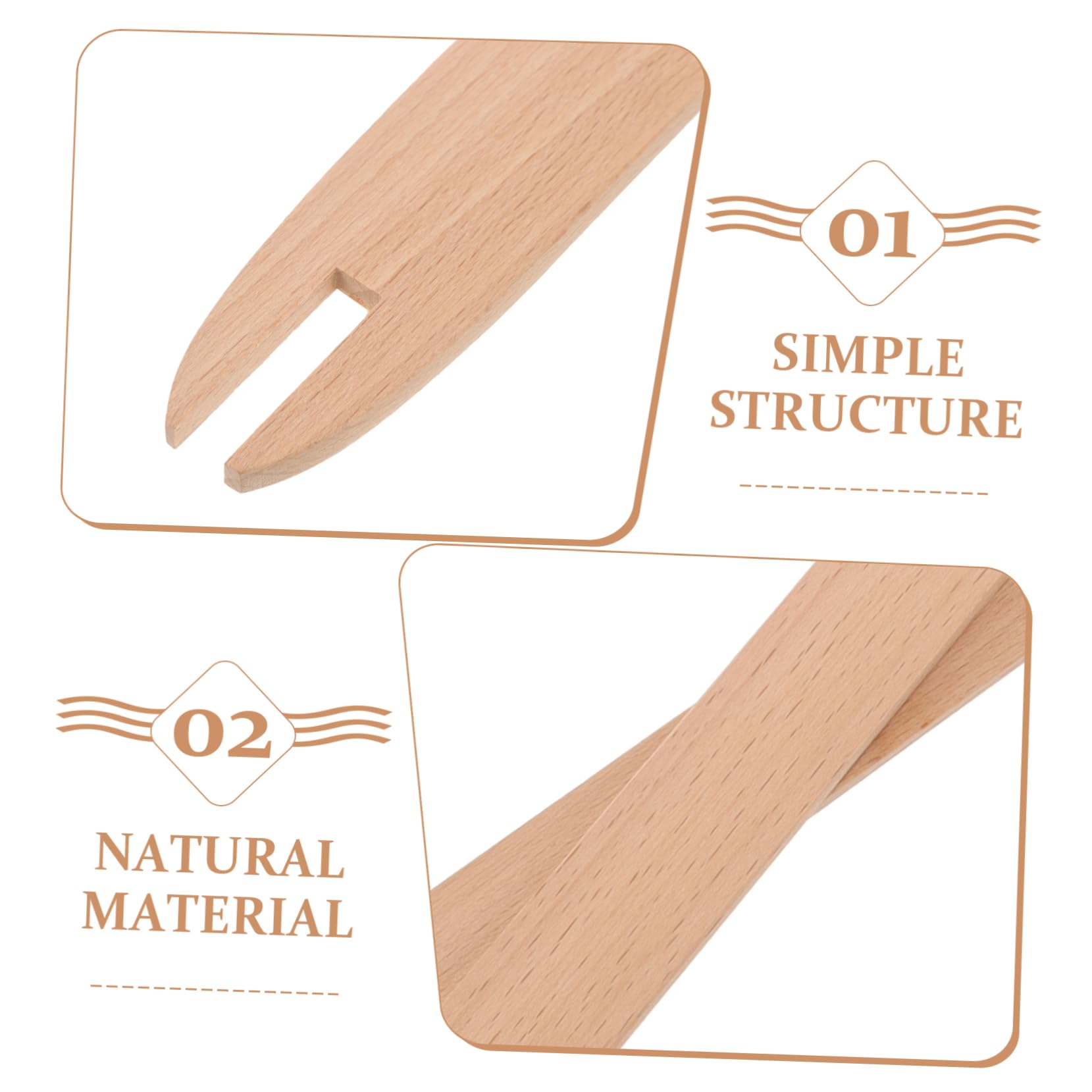 HAPINARY Beginner-Friendly DIY Knitting Tool Set: 2 Wooden Weaving Shuttles Scarf Tapestry Weaving Tool