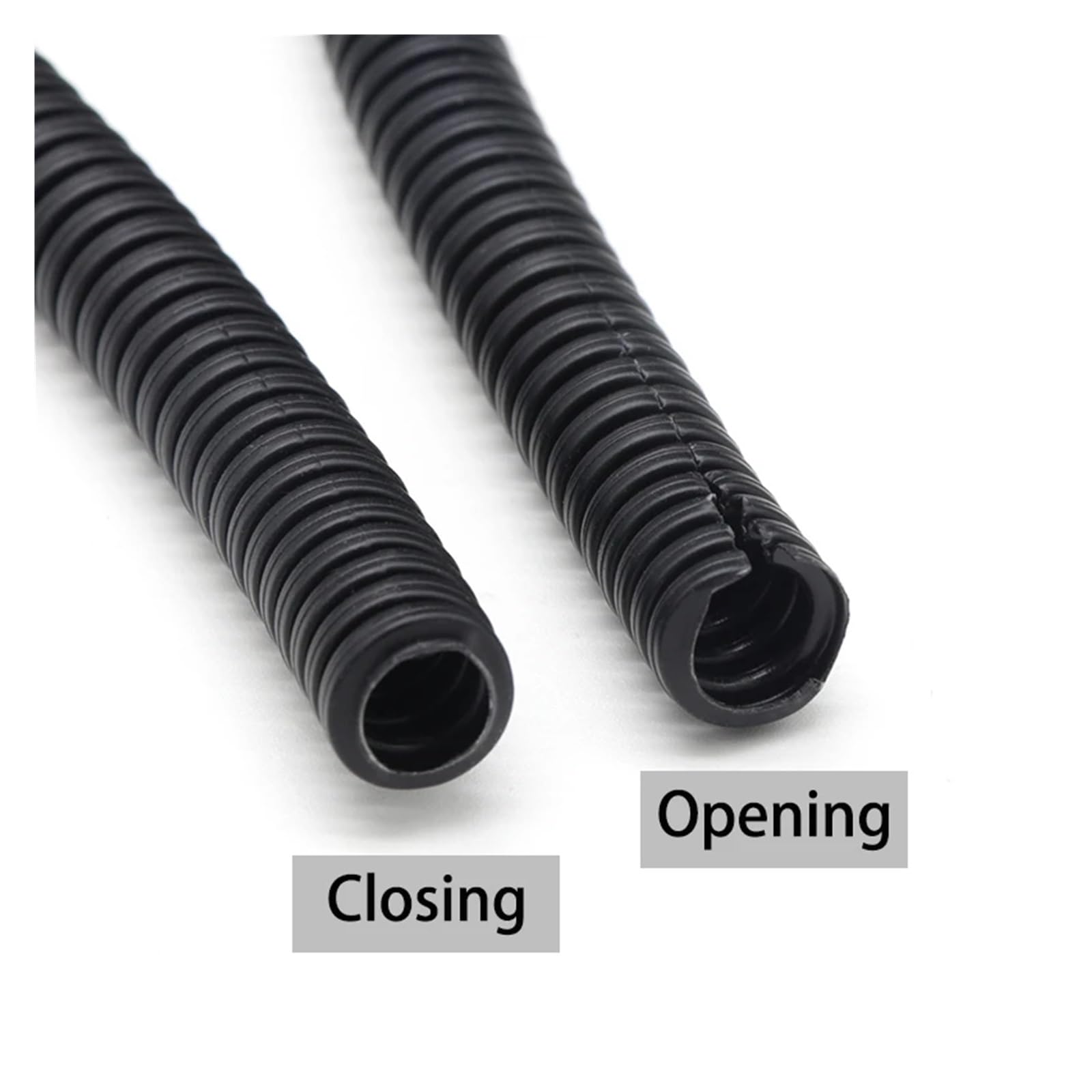 1/5/10 metri, guaina protettiva flessibile for cavi, guaina protettiva in plastica, tubo corrugato for cavi neri(Black Closure,ID 12MM_10 METERS)