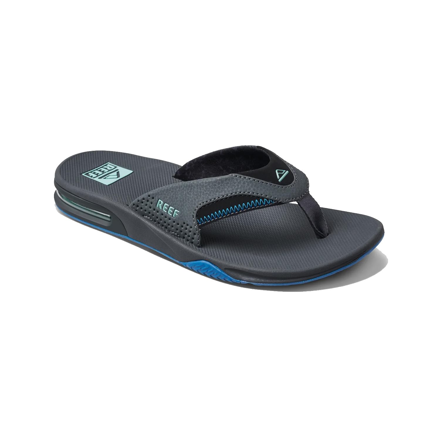 Reef Men's Fanning Flip Flop Sandal Gunmetal Ocean