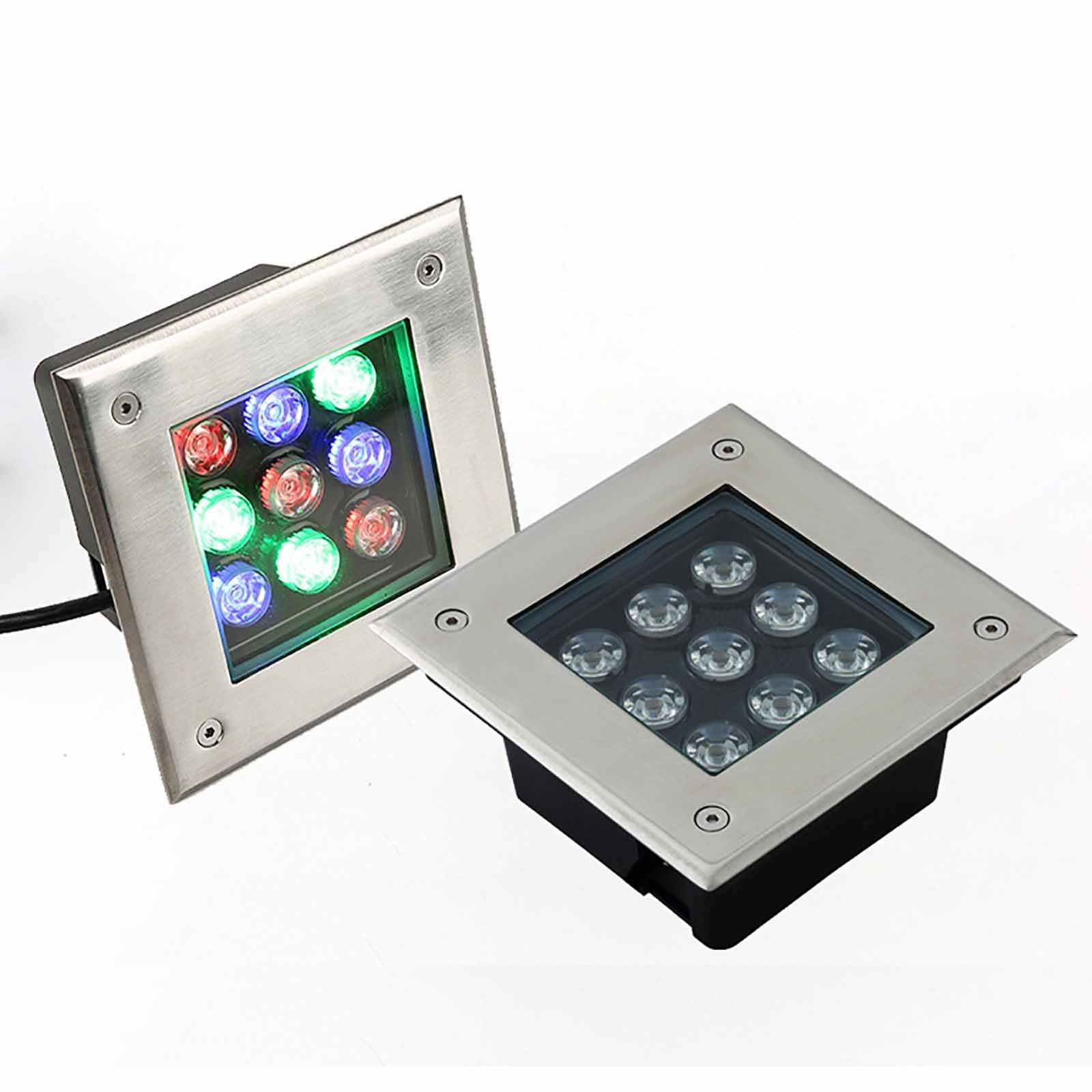 Foco de jardín Cuadrado para Exteriores-Foco LED empotrable Ultrafino de 220 V CA,Resistente al Agua IP66,Ideal para iluminación de Jardines y Patios.