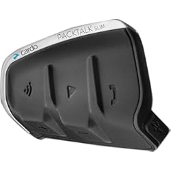 Intercomunicador Moto Grupo CARDO PTS00101 PACKTALK Slim Motocicleta Bluetooth Sistema De Comunicación Auriculares, Negro, Dual Pack, Set de 2