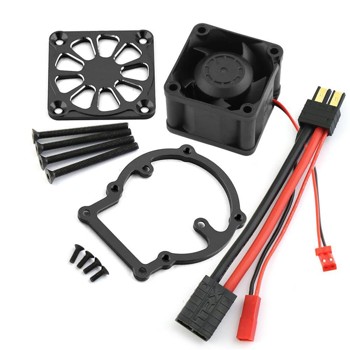 DONGXINGWEI 40x40mm RC Car Motor Cooling Fan High RPM for TRAXXAS 1/8 4WD Sledge Monster TRUCK-95076-4 RC Car, Black