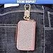 GAOLAOSY Bling Car Key Case, Leather Keyring Zipper Bag with Metal Hook, Remote Key Fob Cover, Auto Keychain Holder (Rose Gold)
