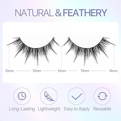 Miniatura 10 de Pestañas magnéticas, pestañas magnéticas dobles reutilizables sin delineador de ojos, pestañas magnéticas de aspecto natural con aplicador, pestañas