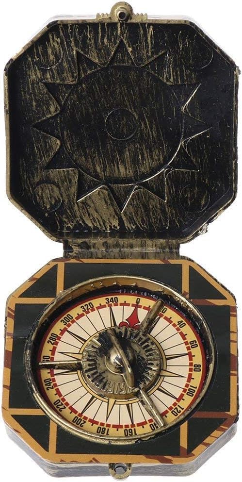 Brújula Vintage Marrón para Disfraz Náutico y Pirata miniatura 1
