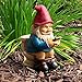 Produktbild Runsmooth Gartenzwerg auf dem Klo - 13cm auf Toilette mit Zeitung - Gartenfigur Lustig - Dekoration Wetterfest für Garten Campingplatz - Gartendeko für außen