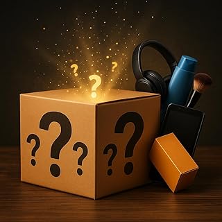 صندوق غامض للمفاجآت يتضمن هدايا عشوائية متنوعة ومميزة ويوفر تجربة ممتعة ومليئة بالإثارة مثالي للهدايا والمفاجآت، من 3 إلى 7 منتجات متنوعة (مقاس 3)