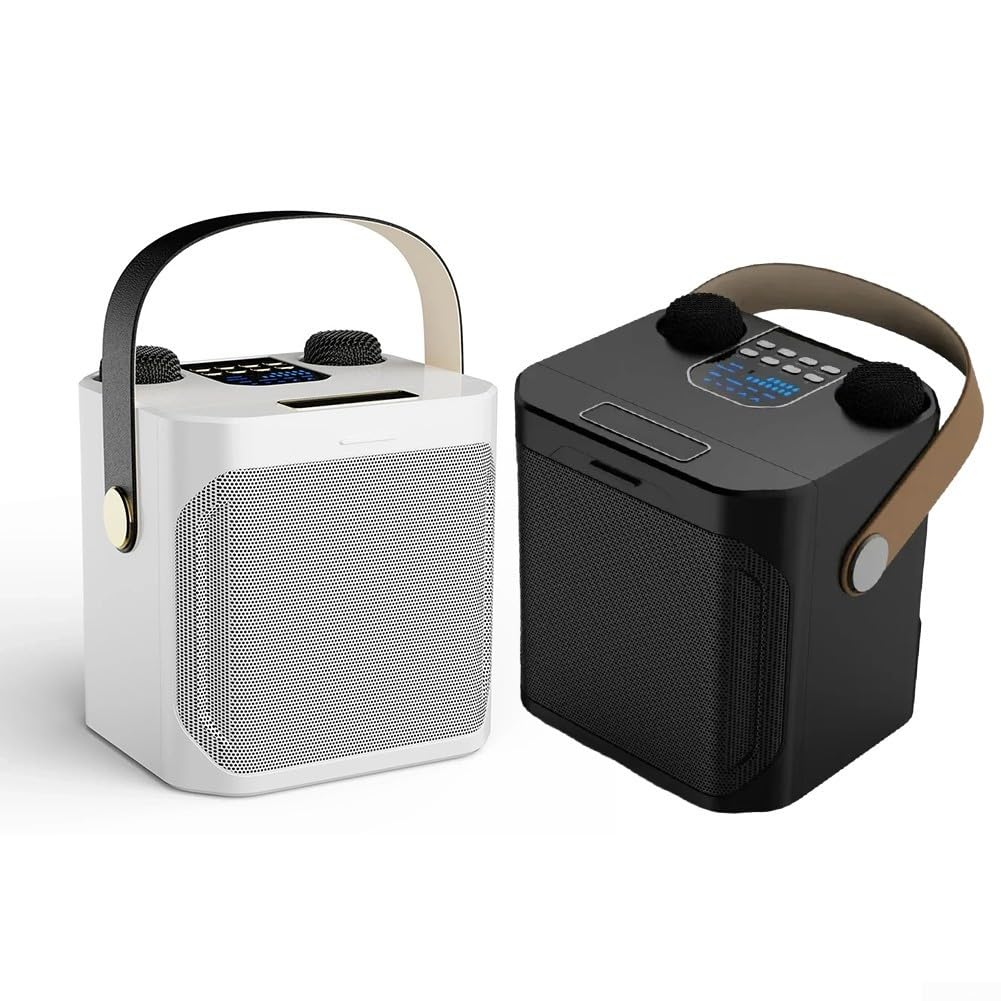 Enceinte de fête en plastique avec microphone sans fil 25 cm (noir)