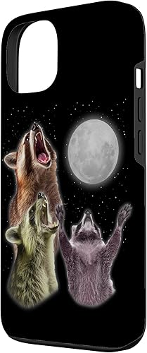 Miniatura 2 de Funda para iPhone 13 3 Raccoon Moon aullando divertido mapache animal amante zoólogo