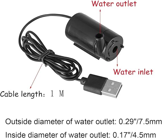 Bolivia's Mini Dalgıç Su Pompası, USB Güç Girişli Yüksek Performanslı, Küçük Boyutlu ve Sessiz Çalışan, Akvaryum ve Küçük Su Tankları için Pratik Su Pompası Seti