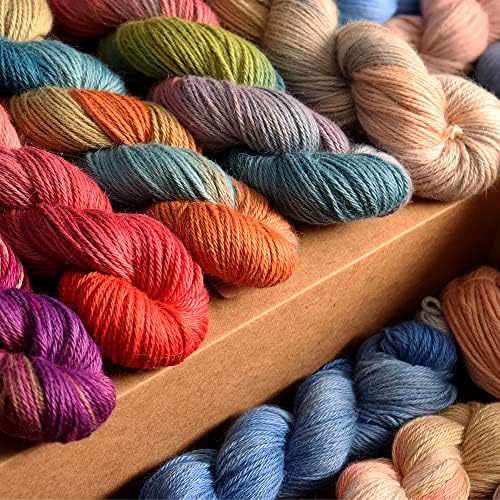 100% Baby Alpaca Yarn Wool 100g Hank DK Weight Hand Dyed Made in Peru - Heavenly Soft and Perfect for Knitting and Crocheting (Blue Grass, DK Hand Dyed - 100g Hank) - 3