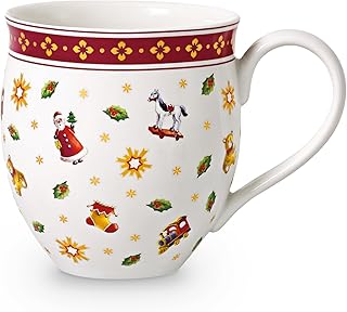 Villeroy & Boch Toy's Delight Taza Grande, 440 ml, Porcelana Premium, Blanco/Rojo