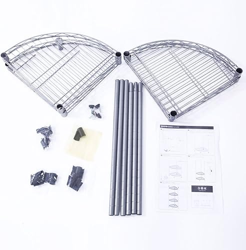 Miniatura 8 de Estante de exhibición de esquina, estantería multiusos, unidad de estantería de almacenamiento resistente, estantería de alambre comercial, estante