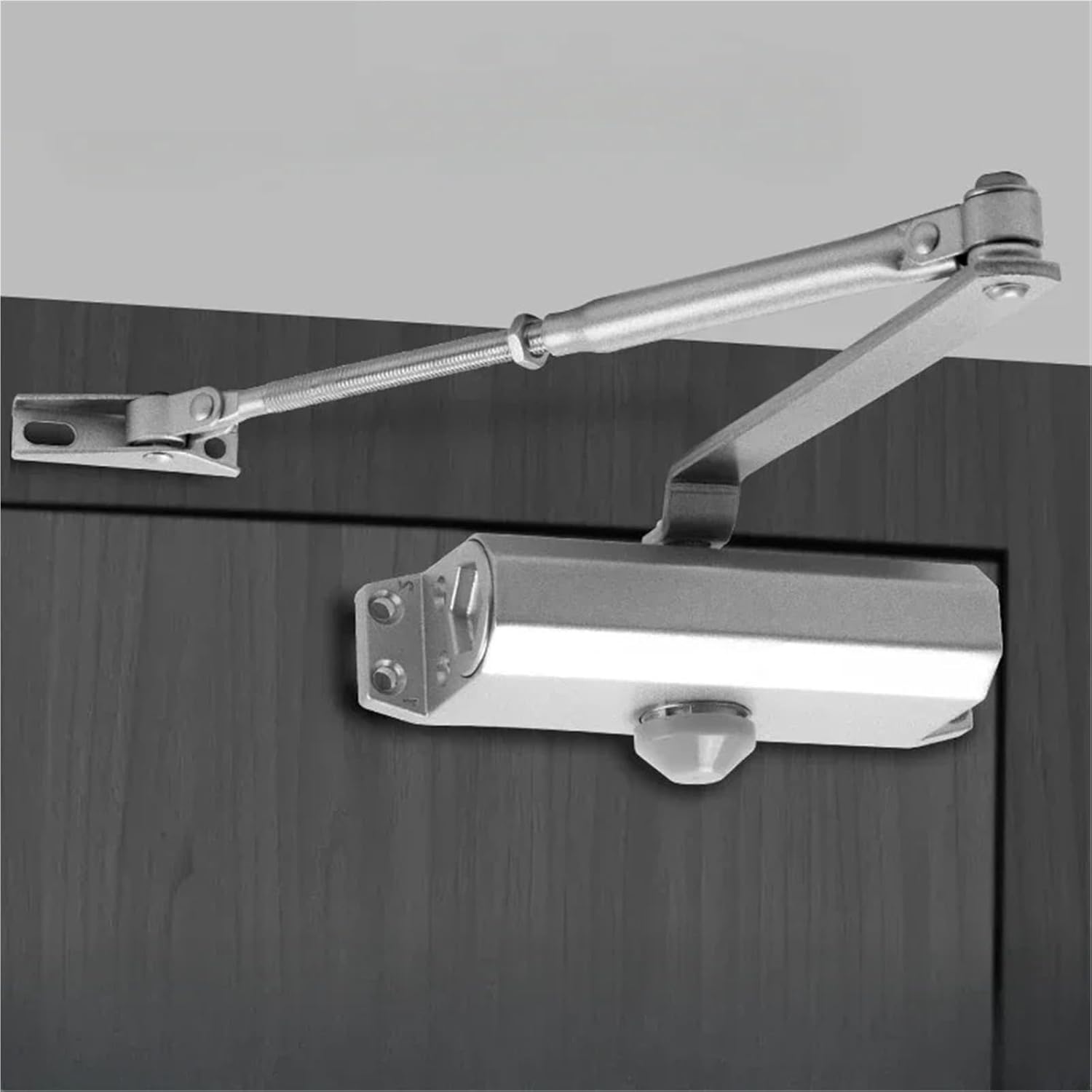 1PC Hydraulic Buffer Automatic Door Closer 25KG to 80KG Adjustable Speed Door Closing Equipment Mute Soft Closing Door Hardware(Cushion-Sand Silver)